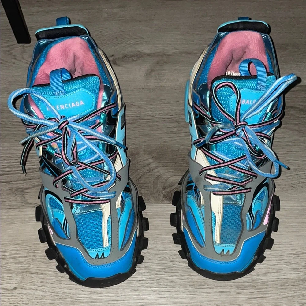 Balenciaga Blue and Gray Men's Sneakers - Picture 3 of 5